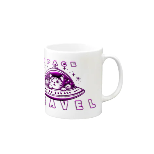 ぷっくりニャンコの宇宙飛行💜🛸 Mug