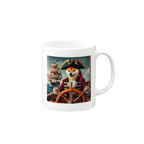 海賊キャプテンの柴犬 マグカップ