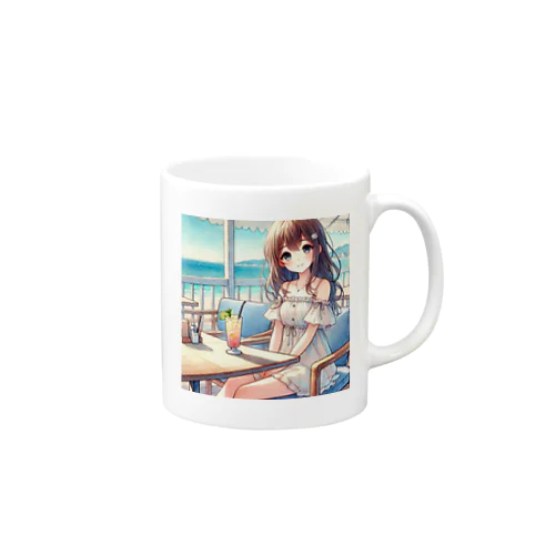 浜辺のカフェで Mug