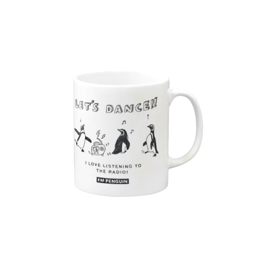 ダンシングペンギン(モノトーン　淡色用 (白など)) Mug