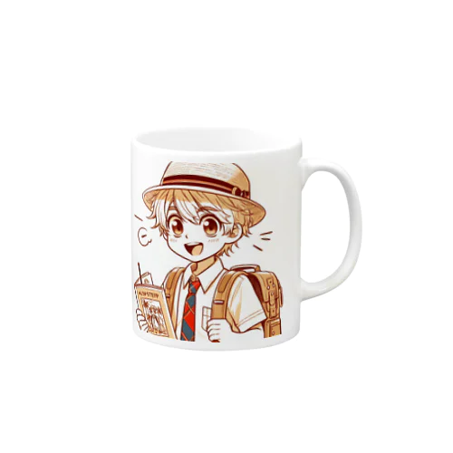 男の子　中学1年生　お散歩 Mug