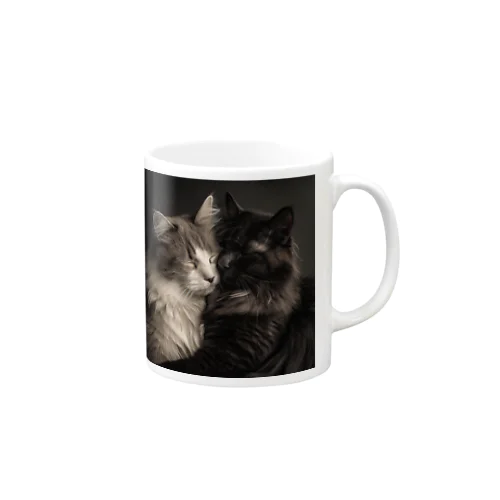 仲良し猫 Mug