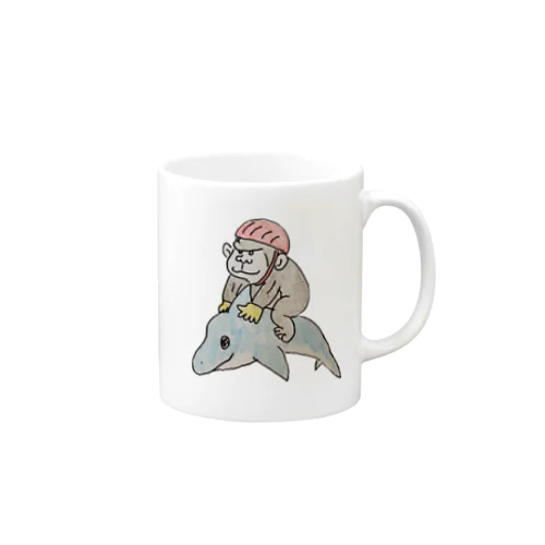 イルカに乗るゴリラ君 Mug