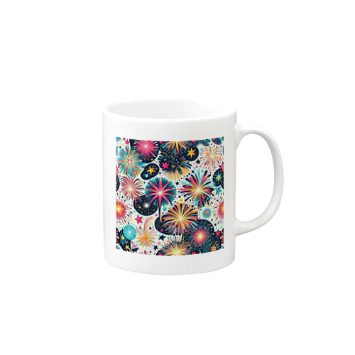 和風柄　花火柄 Mug