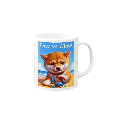 Paw vs Claw 涙の豆柴 Mug
