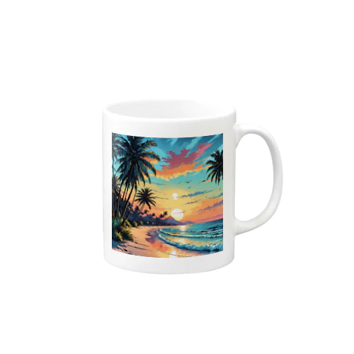 南国ビーチの夕暮れ Mug