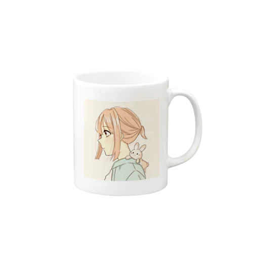 女の子さんとうさぎさん Mug