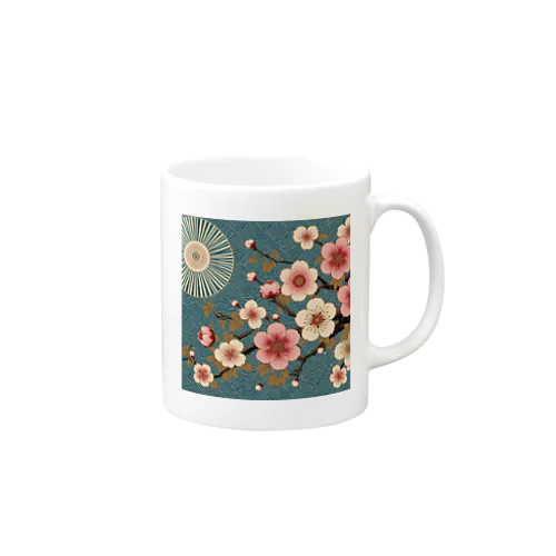 和風柄　桜柄 Mug