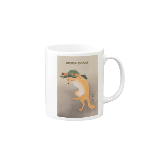 小原古邨 「踊る狐」より Mug
