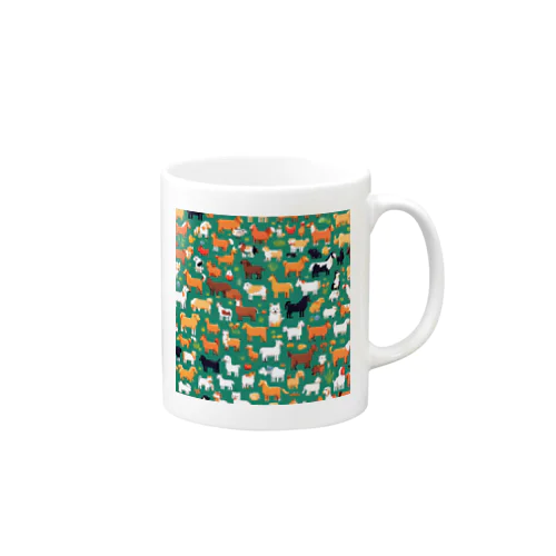 動物たちのドット絵 Mug