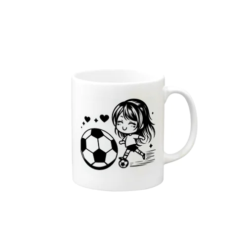 女の子サッカー Mug