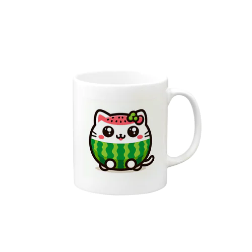 スイカにゃんこ Mug