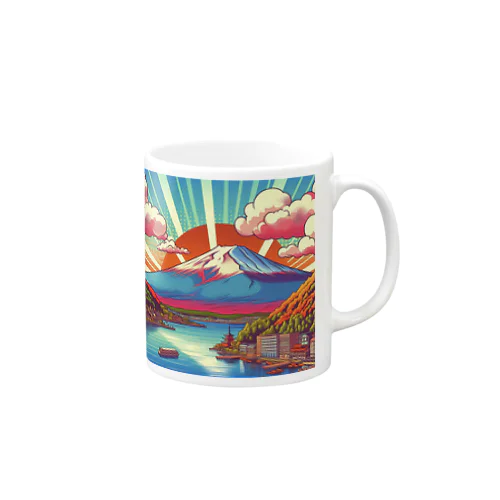 ポップな富士山 Mug
