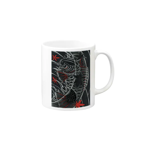 写楽彫マグカップ鯉 Mug
