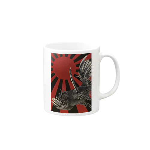 旭日旗に鶏 Mug