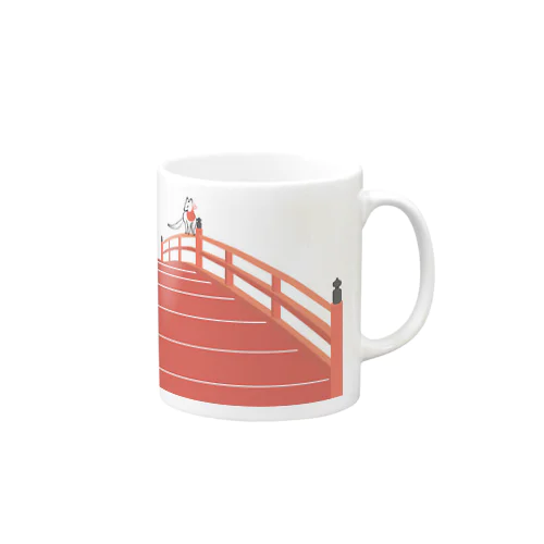 狐の手毬唄 太鼓橋と狛狐 Mug