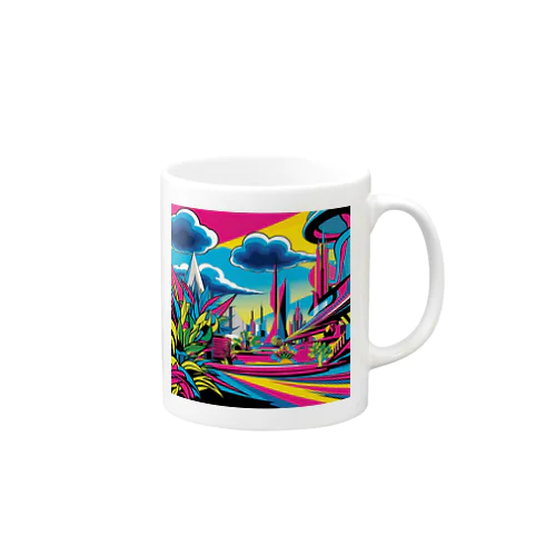 ポップな街並み Mug