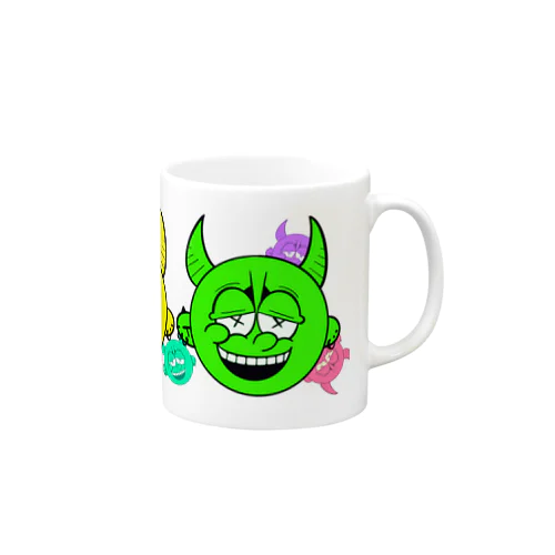 赤鬼三連 ビビットカラー Mug