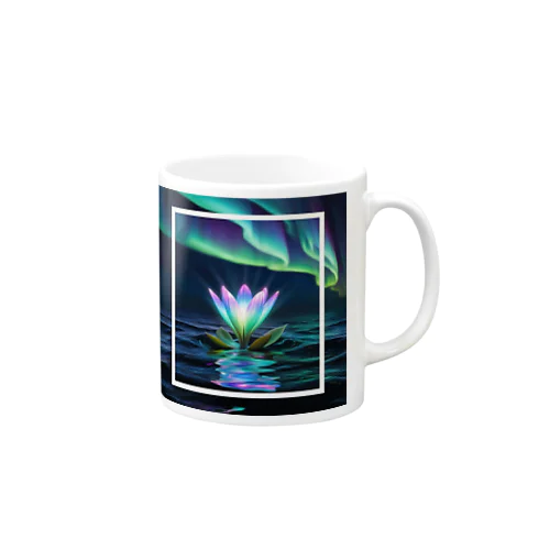 オーロラと神秘な花 Mug