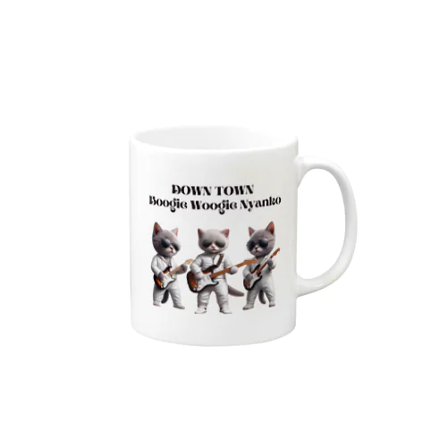 ダウンタウンブギウギニャンコ　黒文字 Mug