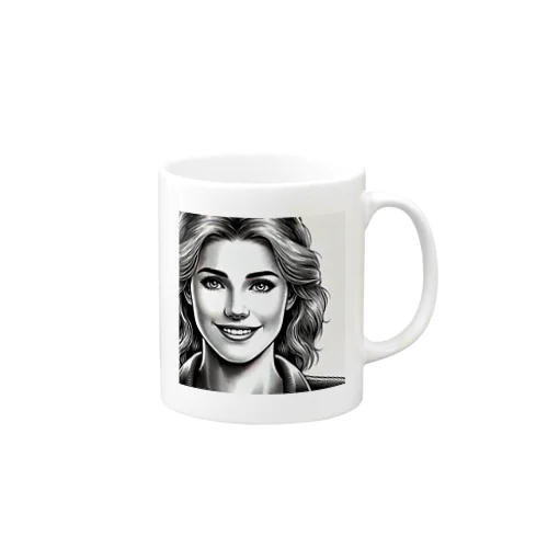 微笑む女性 Mug