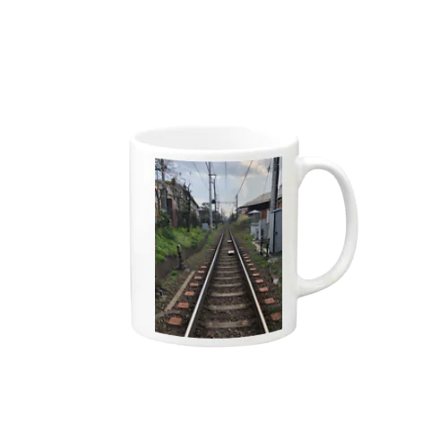 街中の線路 Mug