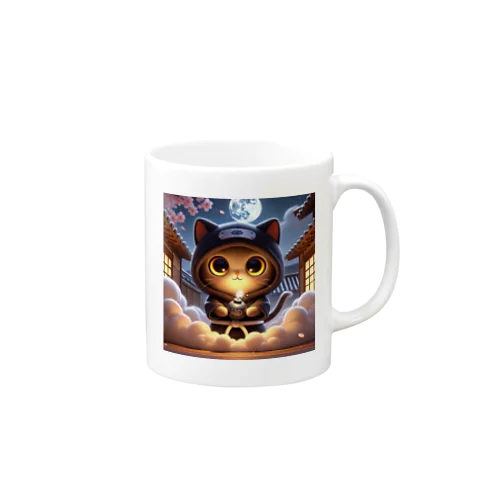 ふわっと瞬間移動！ニャン術忍者 – Fluffy Teleporting Ninja Cat Mug