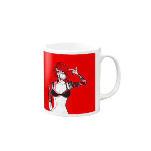 薔薇のtattooを背負う女の子 Mug