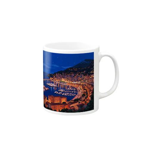 【絶景ピクセルアート】モナコの夜景 Mug