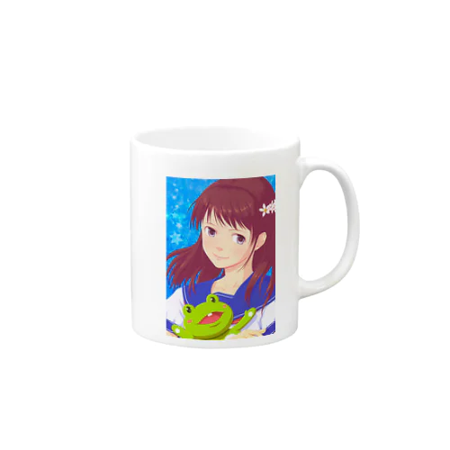 女子高生とカエル Mug