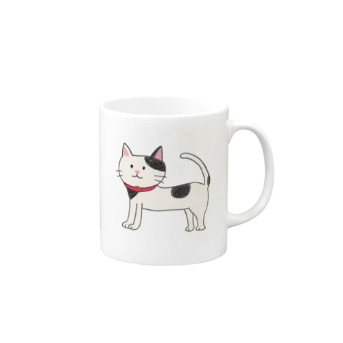 「くろぶちにゃん – おすまし猫の横顔」 Mug