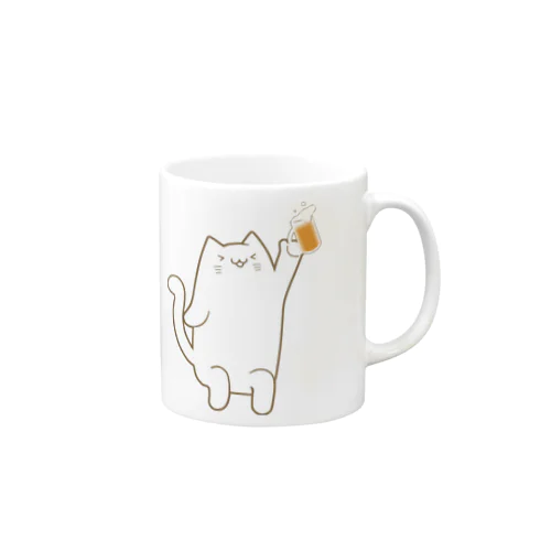 縦長猫（乾杯） Mug