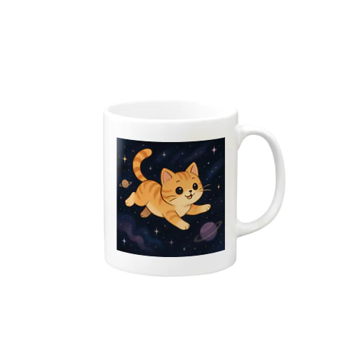 宇宙を泳ぐやるにゃんこ Mug