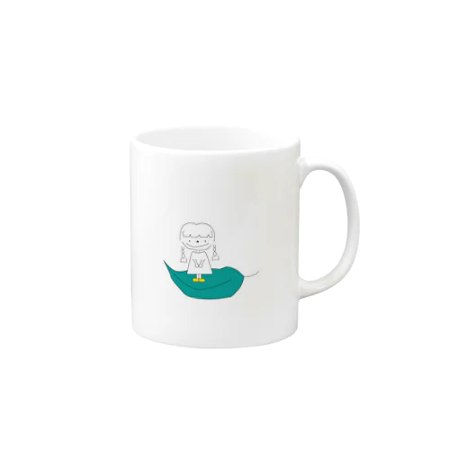 葉っぱに乗った女の子 Mug