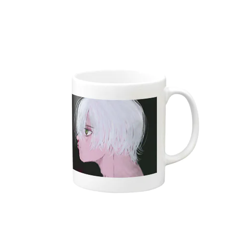 白い髪 Mug