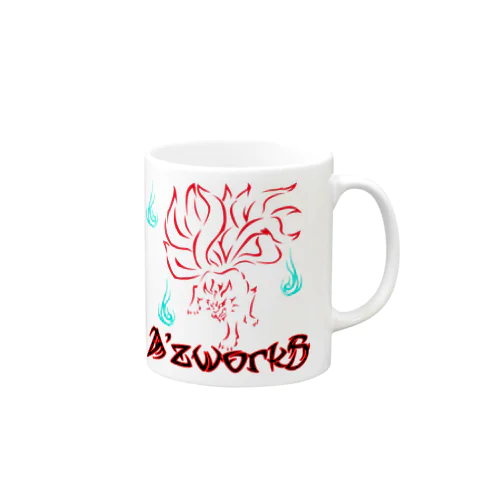 九尾之狐(赤プリント) Mug