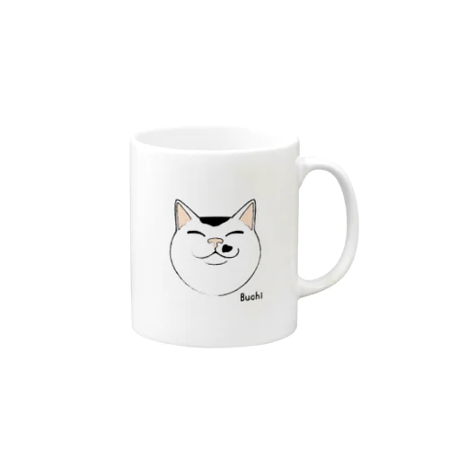  ほほえみ猫　マグカップ（ブチ） Mug