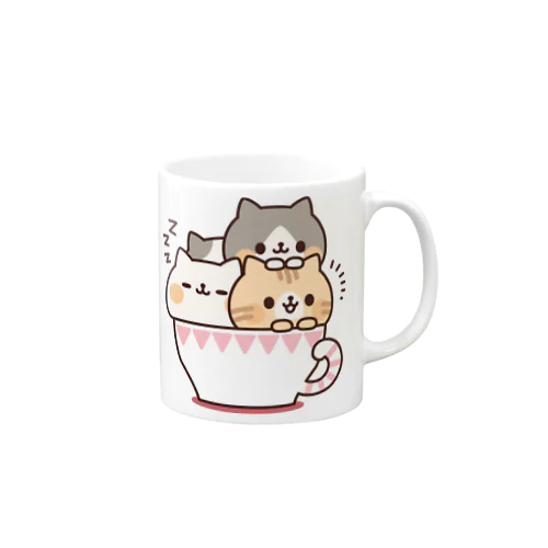 ネコがいっぱいティーカップ Mug