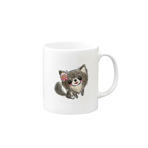 お花のチワワちゃん Mug