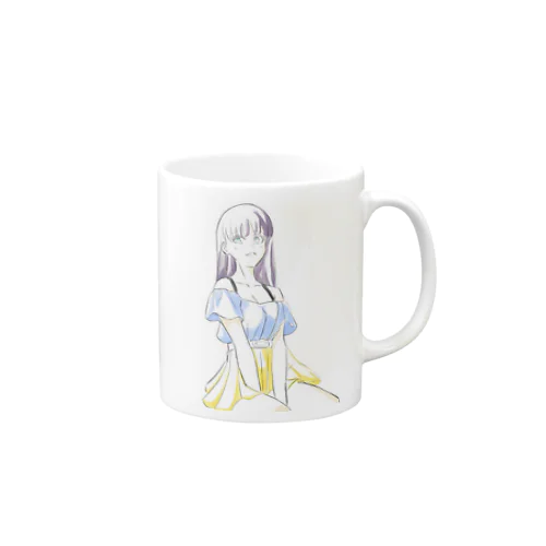 ロングの女の子 Mug