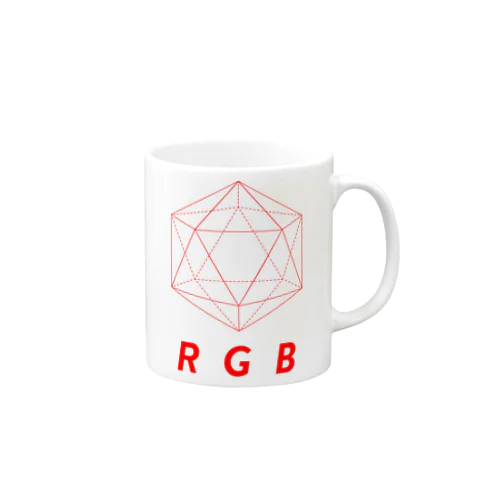 regular icosahedron RGB red Mug