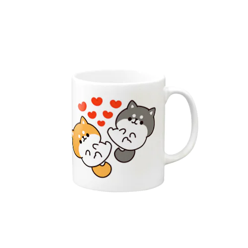 お返事シバイヌくん　茶柴＆黒柴ver. Mug