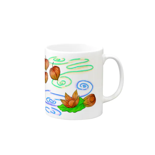 ホオズキ 水紋背景（和柄） Mug