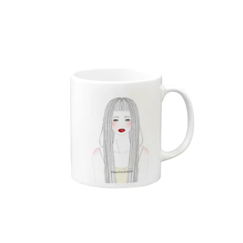 ロングヘアの女の子 Mug