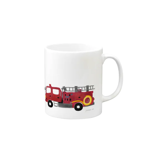 赤い消防車 マグカップ