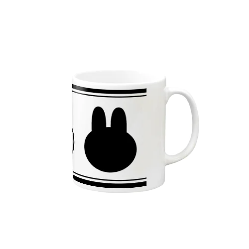 モノクロうさぎシルエット Mug