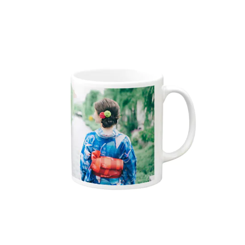 きもの和装美人 着物浴衣花火 Mug