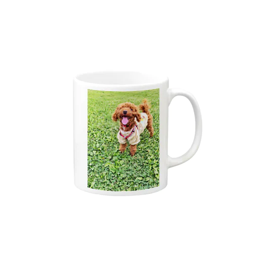 クローバーと子犬 Mug