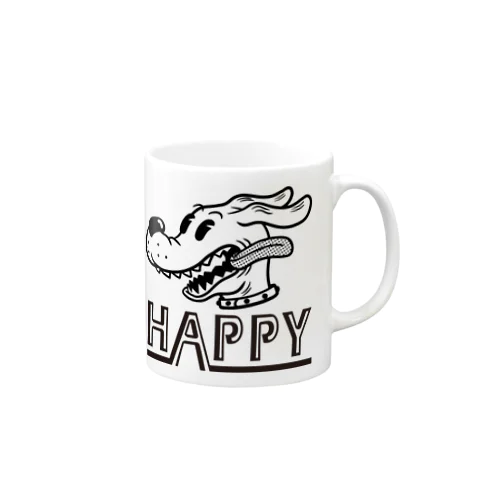 happy dog (black ink) Mug