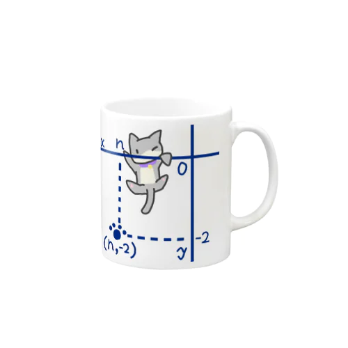 第三象限からよじのぼるネコ Mug